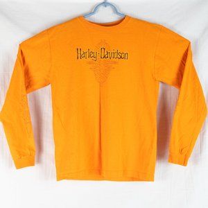 Harley-Davidson Orange Long Sleeve T-Shirt Men's Size S